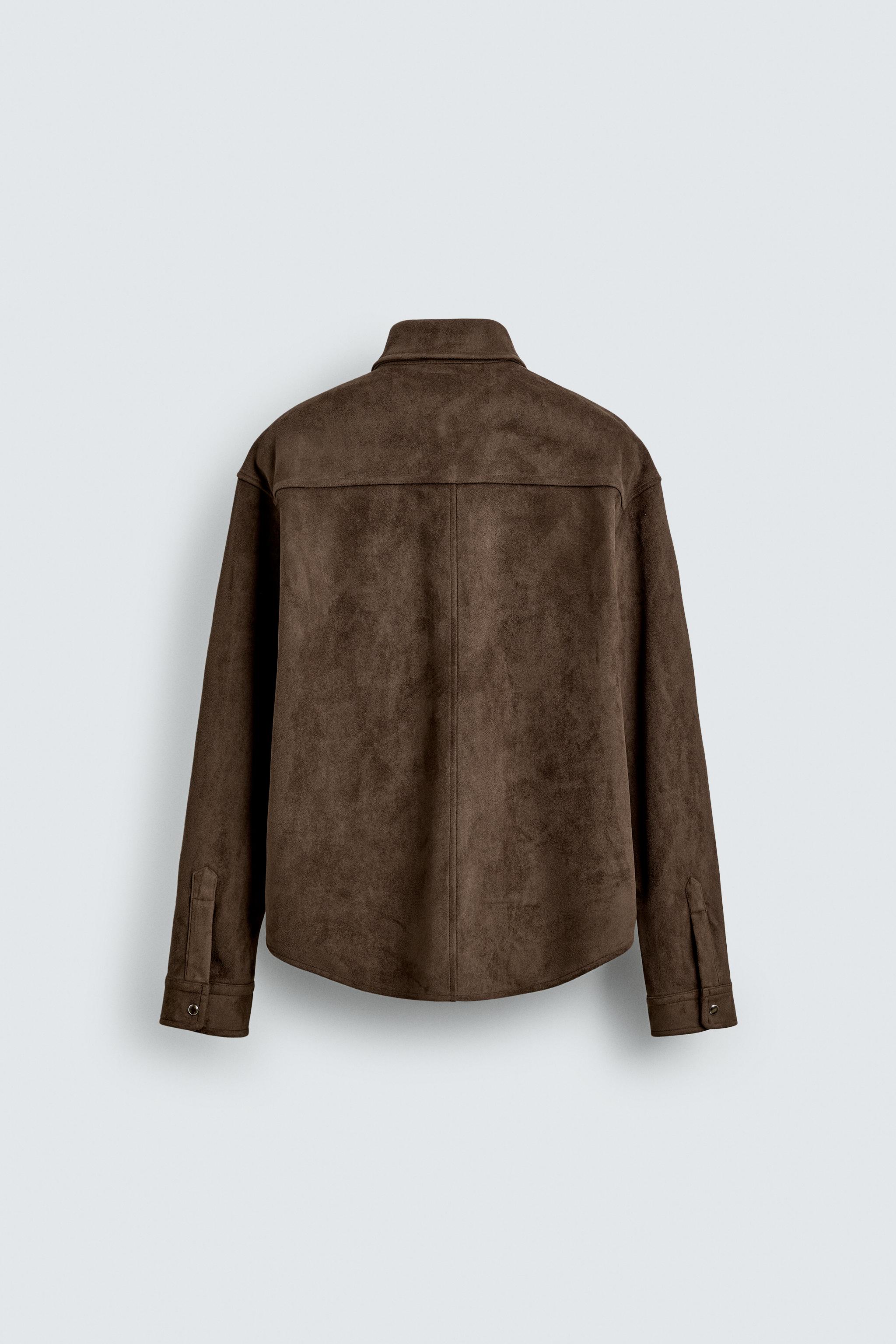 REGULAR FIT FAUX SUEDE OVERSHIRT